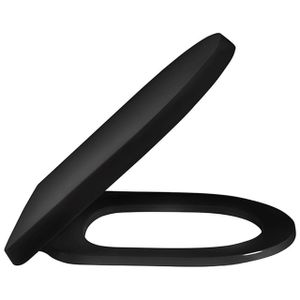 Pressalit Comfort D2 closetzitting met deksel uni met softclose en lift-off polygiene zwart 1050111-dk3999