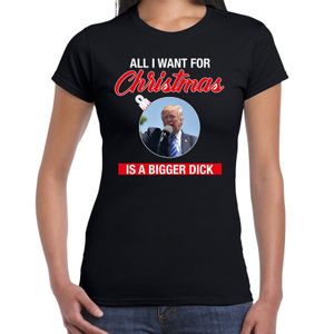 Trump All I want for Christmas fout Kerstshirt zwart voor dames