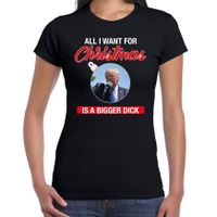 Trump All I want for Christmas fout Kerstshirt zwart voor dames - thumbnail