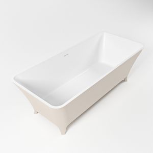 Vrijstaand bad Mondiaz Lundy | 170x75 cm | Solid surface | Ovaal | Linen - Talc