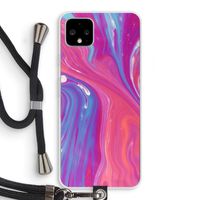 Paarse stroom: Pixel 4 XL Transparant Hoesje met koord