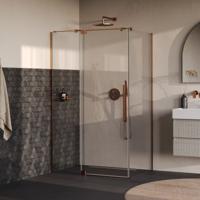 BRAUER Stellar douchecabine met draaideur helder glas 120x80x200 omkeerbaar incl. glascoating PVD koper geborsteld