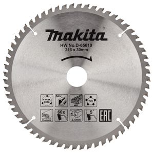 Makita Accessoires D-65610 Afkortzaagblad | div. materialen | 216x30x2,4 | 60T | 5g - D-65610