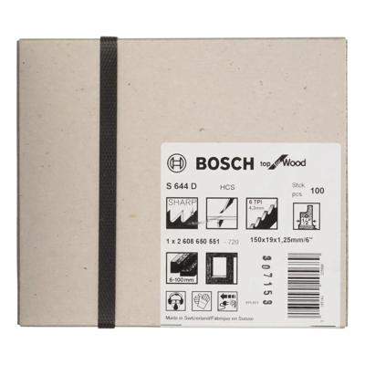 Bosch Professional S644D Reciprozaagblad 150mm Top for Wood VE=100 - 2608650551