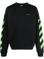 Off-White sweat en coton à rayures Diag - Noir Off-White sweat en coton à rayures Diag - Noir