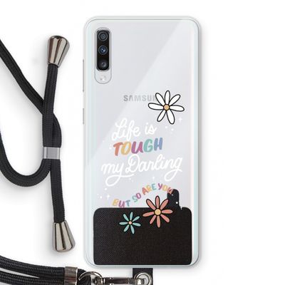 Tough Life: Samsung Galaxy A70 Transparant Hoesje met koord