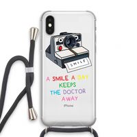 Smile: iPhone X Transparant Hoesje met koord