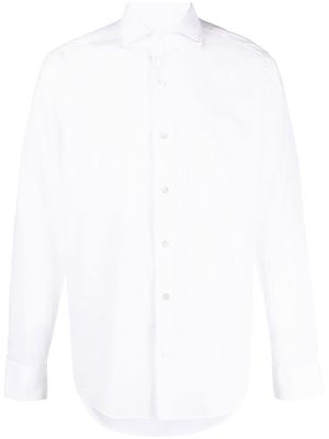 Fedeli chemise en coton stretch à manches longues - Blanc