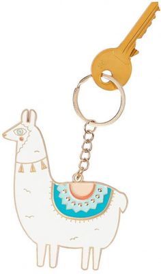 Doiy sleutelhanger Oversized Lama 11,8 cm staal/zink wit/blauw Doiy sleutelhanger Oversized Lama 11,8 cm staal/zink wit/blauw