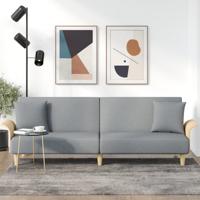 Slaapbank met armleuningen stof lichtgrijs