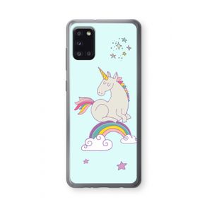 Regenboog eenhoorn: Samsung Galaxy A31 Transparant Hoesje