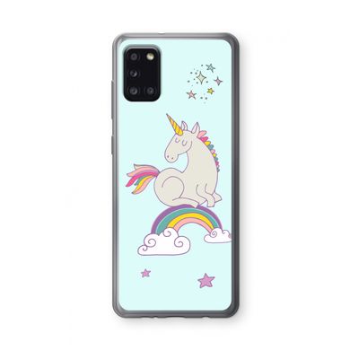 Regenboog eenhoorn: Samsung Galaxy A31 Transparant Hoesje