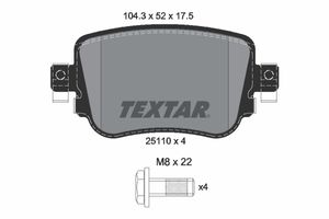 Remblokkenset, schijfrem TEXTAR, u.a. fÃ¼r Audi, Seat, VW, Skoda