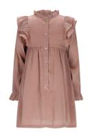 Le Chic winter jurk meisjes - bruin/rood - Skylar - ruffle