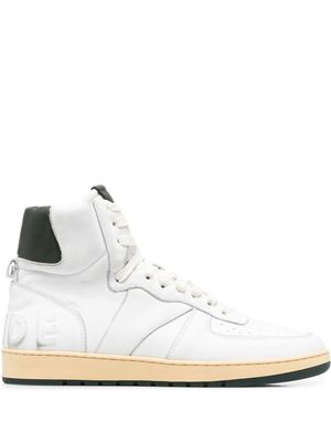 RHUDE baskets montantes en cuir - Blanc