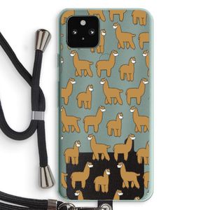 Alpacas: Pixel 5a 5G Transparant Hoesje met koord