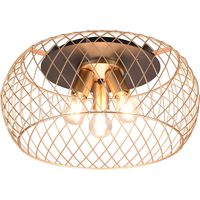 LED Plafondlamp - Plafondverlichting - Trion Tymon - E27 Fitting - 3-lichts - Rond - Mat Zwart/Goud - Aluminium - thumbnail