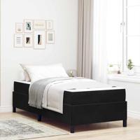 Bedframe met matras Zwart en Wit en Zwart 90 x 200 cm Fluweel