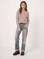 Basic V-hals trui van cashmere wolmix