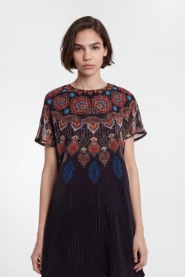 Kort jurkje met mandala's - BLACK - 36