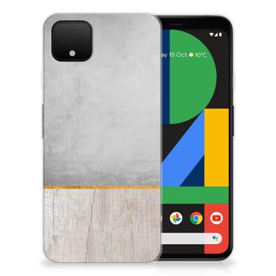 Google Pixel 4 XL | Bumper Hoesje | Wood Concrete