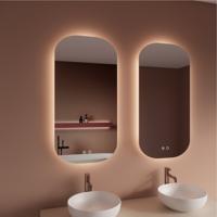 2x Spiegel BWS Nora 50x100 cm Spiegelverwarming en Rondom Indirect LED-verlichting
