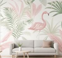 Tropische flamingo-oase foto behang woonkamer
