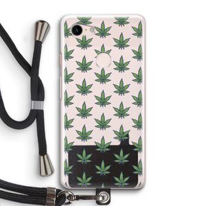 Weed: Pixel 3 Transparant Hoesje met koord