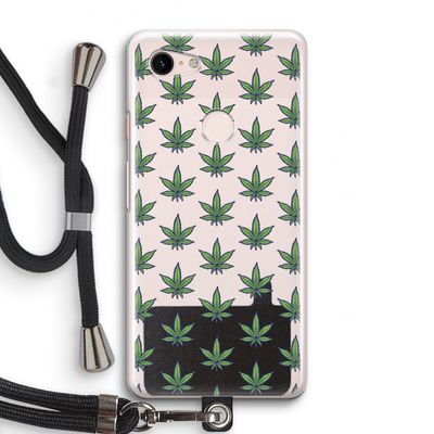 Weed: Pixel 3 Transparant Hoesje met koord