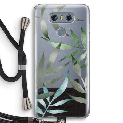 Tropical watercolor leaves: LG G6 Transparant Hoesje met koord