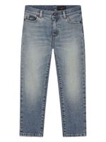 Dolce & Gabbana Kids jean skinny à logo imprimé - Bleu