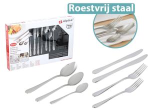alpina Bestekset 6 Persoons - 42-delig - Vaatwasserbestendig - RVS/ Zilver