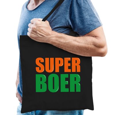 Super boer cadeau tas zwart voor heren