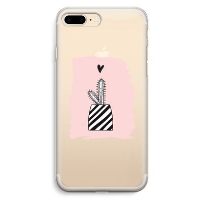 Zwart-wit cactus: iPhone 7 Plus Transparant Hoesje