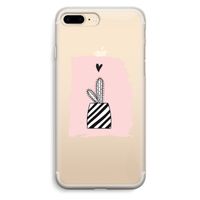 Zwart-wit cactus: iPhone 7 Plus Transparant Hoesje
