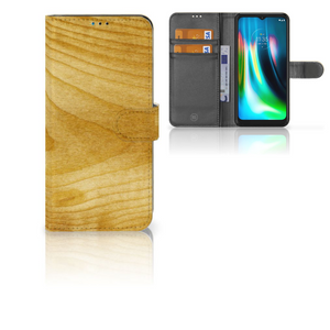 Motorola Moto G9 Play | E7 Plus Book Style Case Licht Hout