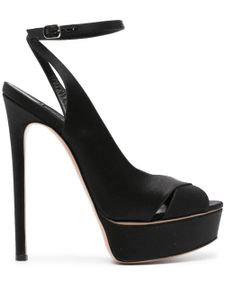 Casadei Flora Jolly 140mm satin sandals - Noir