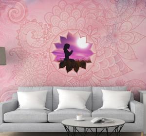 Roze mandala zen fotobehang