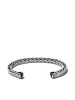 David Yurman bracelet en argent sterling Cable Cuff serti d'onyx - thumbnail