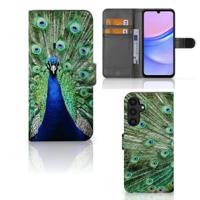 Samsung Galaxy A15 | Telefoonhoesje | Met pasjeshouder | Pauw