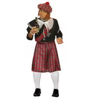 Schotse verkleed kilt met baret - rood - heren - Schotland rok - verkleedkleding - Carnavalskleding
