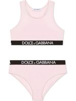 Dolce & Gabbana Kids sous-vêtements à bande logo - Rose