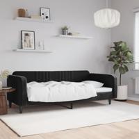 Slaapbank 90x190 cm fluweel zwart