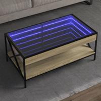 Salontafel met Infinity LED 90x50x38 cm sonoma eikenkleurig