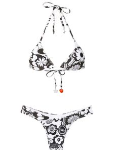 Amir Slama bikini à fleurs - Noir