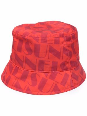 Sunnei bob réversible à logo imprimé - Rouge