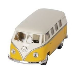 Modelauto Volkswagen T1 geel/wit 13,5 cm