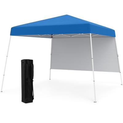 Pop-up Pavilion 3 x 3 m Vouwpaviljoen met 1 Zijwand & Draagbare Rugzak & 4 Grondankers Tuinpaviljoen Partytent voor Tuinfeest Blauw