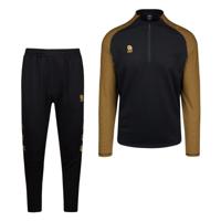 Robey Performance Half-Zip Trainingspak Kids Zwart Goud Robey Performance Half-Zip Trainingspak Kids Zwart Goud