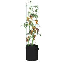 VidaXL Tomatenkooi met plantenzak 2 st 154 cm staal en polypropeen